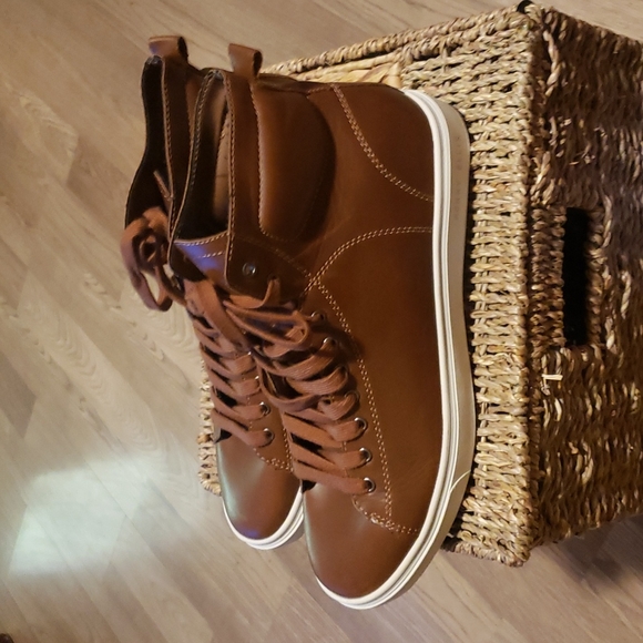 Mens size 11 Perry Ellis shoes camel brown - Picture 3 of 4